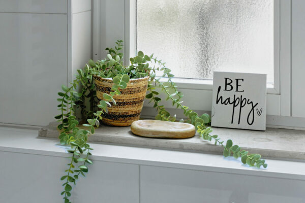 MainZauber Apartments früher MainTerrasse Miltenberg am Main - Hochwertig ausgestattete Ferienwohnung in der Altstadt-AltstadtZauber Miltenberg, mit Fensterbank, Pflanze und Dekoration.